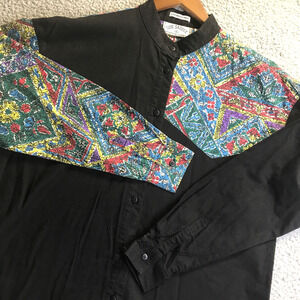 VTG Side Saddle Womens Long Sleeve Shirt Medium Aztec Cowgirl Southwestern 90s